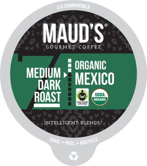 Maud's Organic Single-Origin Fair-Trade Mexico Dark Roast Coffee Pods