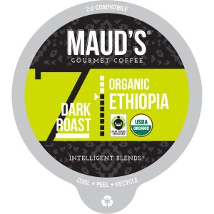 Maud's Organic Single-Origin Fair-Trade Ethiopia Dark Roast Coffee Pods