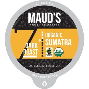 Maud's Organic Single-Origin Fair-Trade Sumatra Dark Roast Coffee Pods