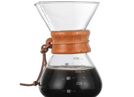 Pour Over Coffee Maker 14oz Paperless Glass Carafe with Stainless Steel Filter