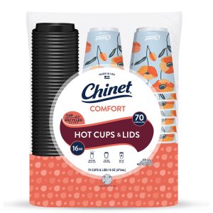 Chinet Comfort Cup and Lids, 16 oz. (70 ct.)