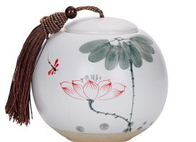 Hand Painted Design Ceramics Coffee Sugar Tea Canister Storage Jar - 005