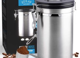 Stainless Steel Coffee Canister w/ Air Filter