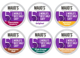 Maud's World's Best Half Caff Flavored Coffee Pods Variety Pack (6 Blends) - 48 Pods