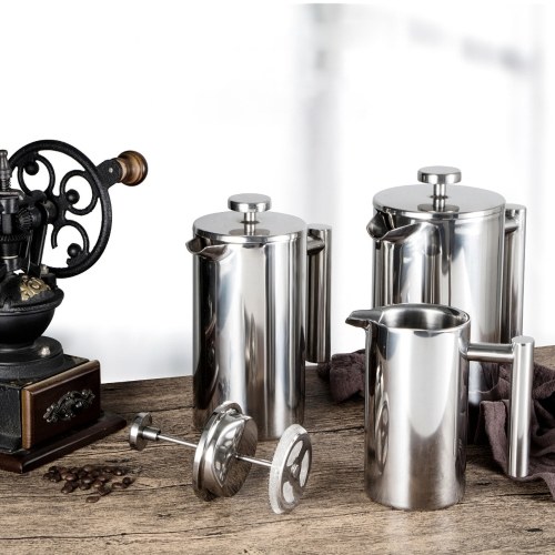 Barista & Co Core French Press Coffee Maker - Plastic Free Tea And Coffee Strainer With Borosilicate Glass Beaker, Metal Filter And Removable Steel Base - Copper 1000ml Manual Tea And Coffee Infuser