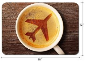 CintBllTer Large Mouse Pad XL Extended Non-Slip Rubber Extra Large Gaming Mousepad 3mm Thick Desk Mat 18x12 Inch Airport Coffee Cup Espresso on Table View from Above Image ID 20731008