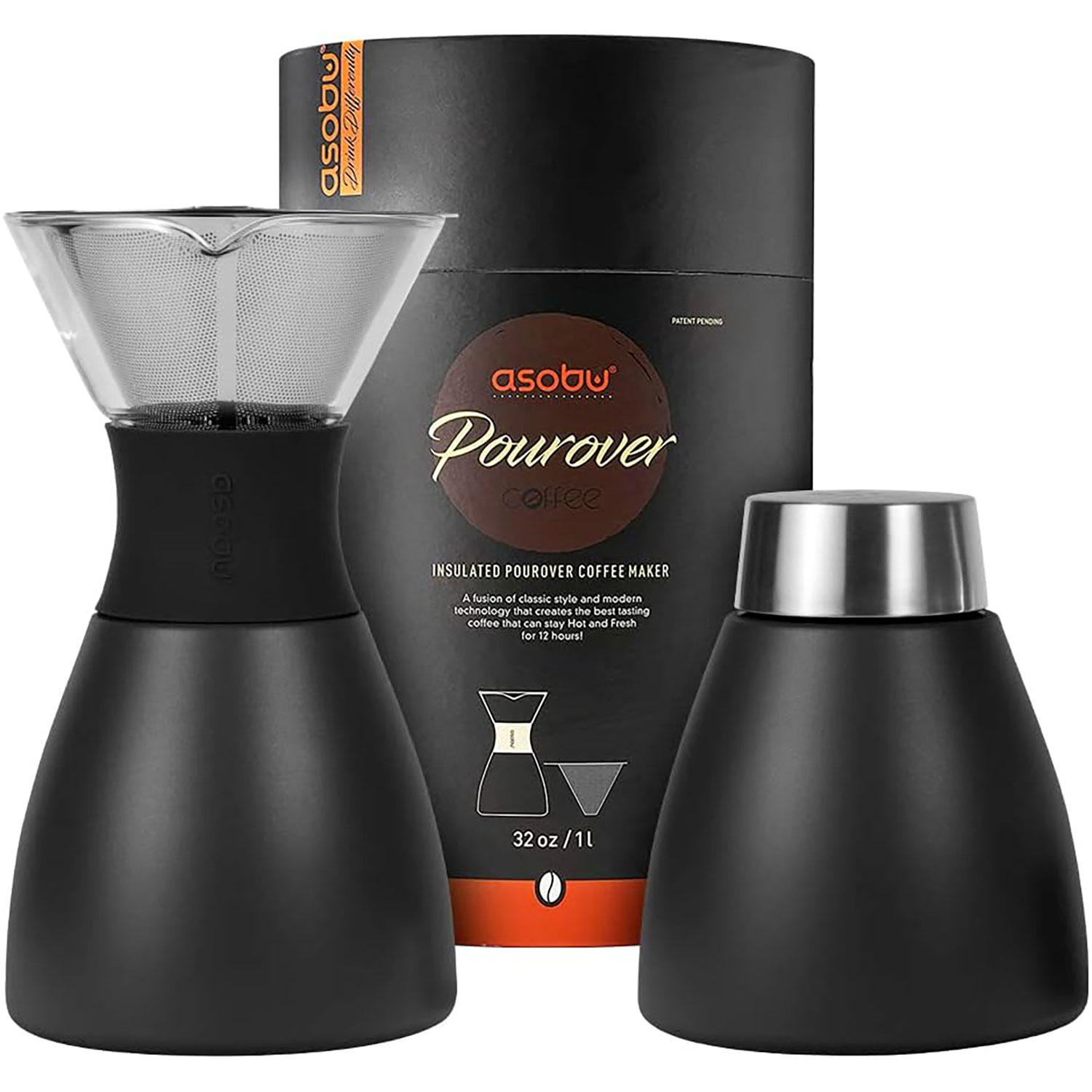 Asobu Pour Over Coffee Maker (Black) Best Quality Coffee