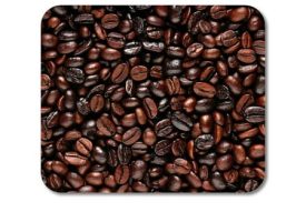DistinctInk Mouse Pad - 1/4 Foam Rubber - Dark Brown Coffee Beans