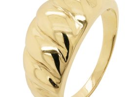 Italian Croissant Dome Ring in 14K Yellow Gold, 9