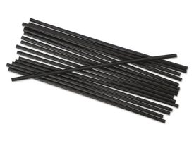 Boardwalk Single-Tube Stir-Straws, 5 1/4", Black, 1000/Pack,