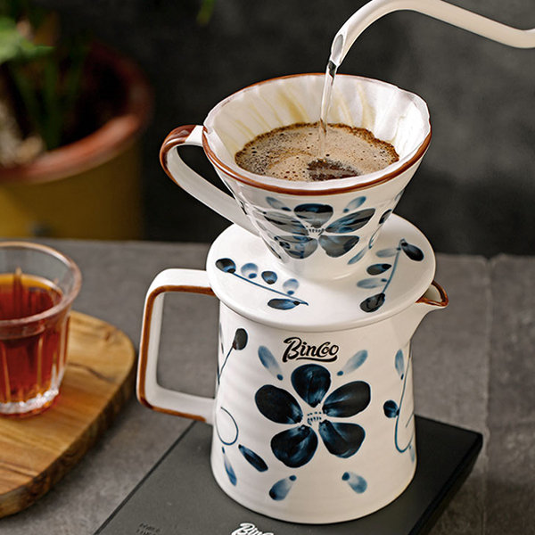 HandPainted PourOver Coffee Pot Set Ceramic Pastoral Style Best