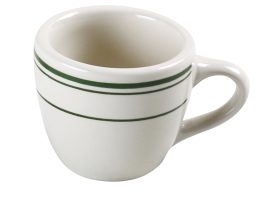 3.5 oz China Green Band Espresso Cup, White - 2.5 x 2 in. - Pack of 36