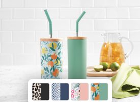 Member's Mark 2pk24oz Stainless Steel Insulated Tumblers with Wood Lids and S/Steel Straws (Sage Fruit)