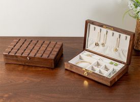 Chocolate Bar-Inspired Jewelry Box - Elegant Black Walnut Wood - Ample Storage