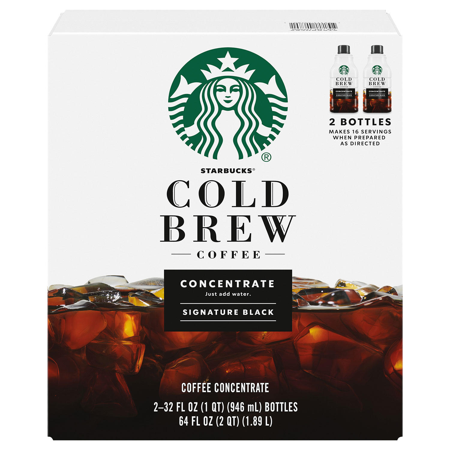 Starbucks Cold Brew Coffee Concentrates, Signature Black (32 oz, 2 pk