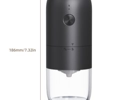 Portable Electric Coffee Grinder Type-C Rechargeable Coffee Bean Grinder with Adjustable Coarseness Ceramic Burrs One Button Control Burr Coffee Grinder for French Press / Espresso