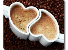 Heart-shaped Coffee Cup Mouse pads Gaming Mouse Pad 9.84x7.87 inches