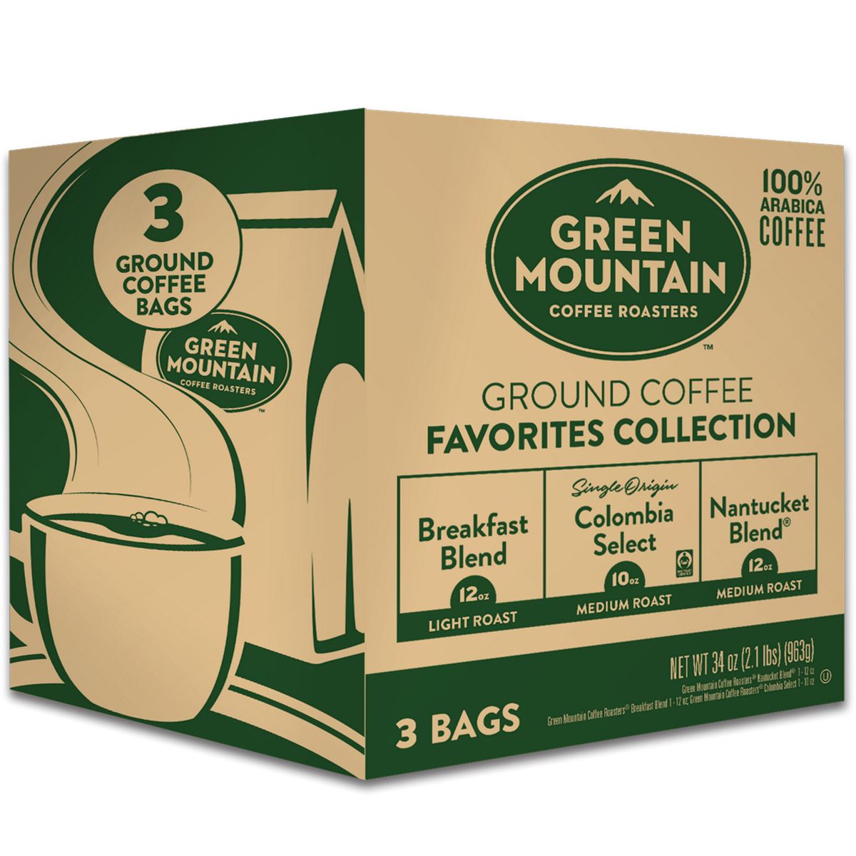 Green Mountain Coffee Ground Coffee Favorites Collection 12 Oz Ground ...