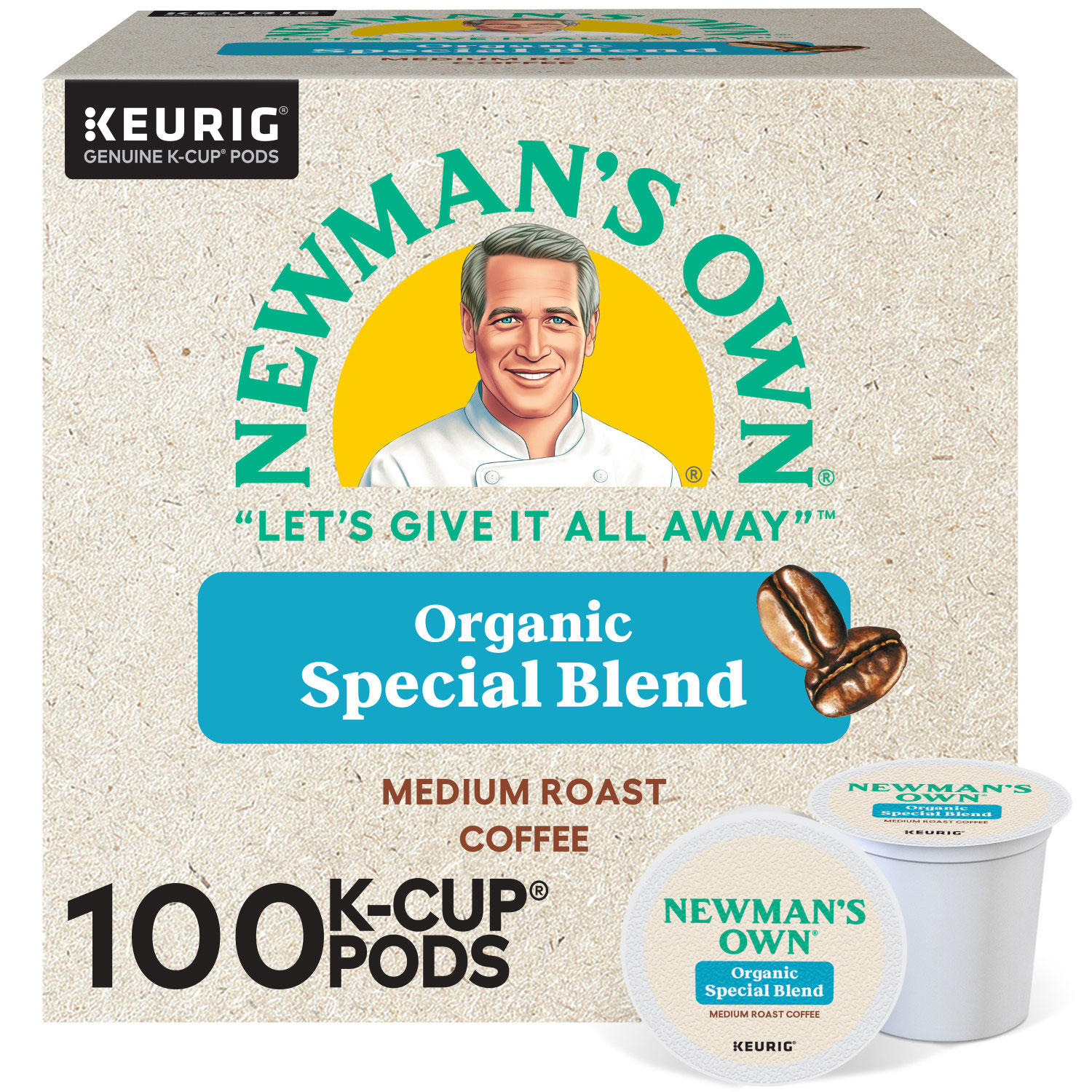 Newman's Own Organic K-Cup Coffee Pods, Special Blend (100 ct.)
