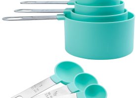FFF-GPCT2538 8Pcs Plastic Measuring Spoons & Cups Set for Cooking Baking Coffee - Kitchen Utensil Tools, Scale Teaspoon Tablespoon
