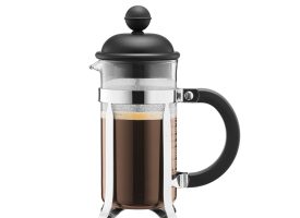 Bodum CAFFETTIERA French press coffee maker with plastic lid, 3 cup, 0.35 l, 12 oz, stainless steel Black
