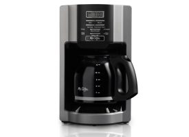 Mr Coffee 096116936531 12 Cup Rapid Brew Digital Programmable Coffee Maker, Black & Stainless