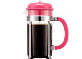 Bodum CAFFETTIERA Coffee maker, 8 cup, 1.0 l, 34 oz Bubblegum Pink