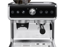 Mueller Premium Espresso Machine Coffee Maker with Milk Frother Coffee Grinder 15 Stainless Steel Standard and Bottomless Portafilter Multiple Filters Temp Control Complete Barist