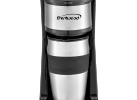TS-113BK 700W Portable Single-Serve Coffee Maker with 14 oz Travel Mug, Black