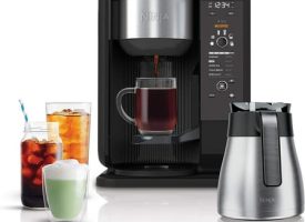 durable Hot and Cold Brewed System Auto-iQ Tea and Coffee Maker with 6 Brew Sizes 50 fluid ounces 5 Brew Styles Frother Coffee & Tea Baskets with Glass Carafe (CP301)