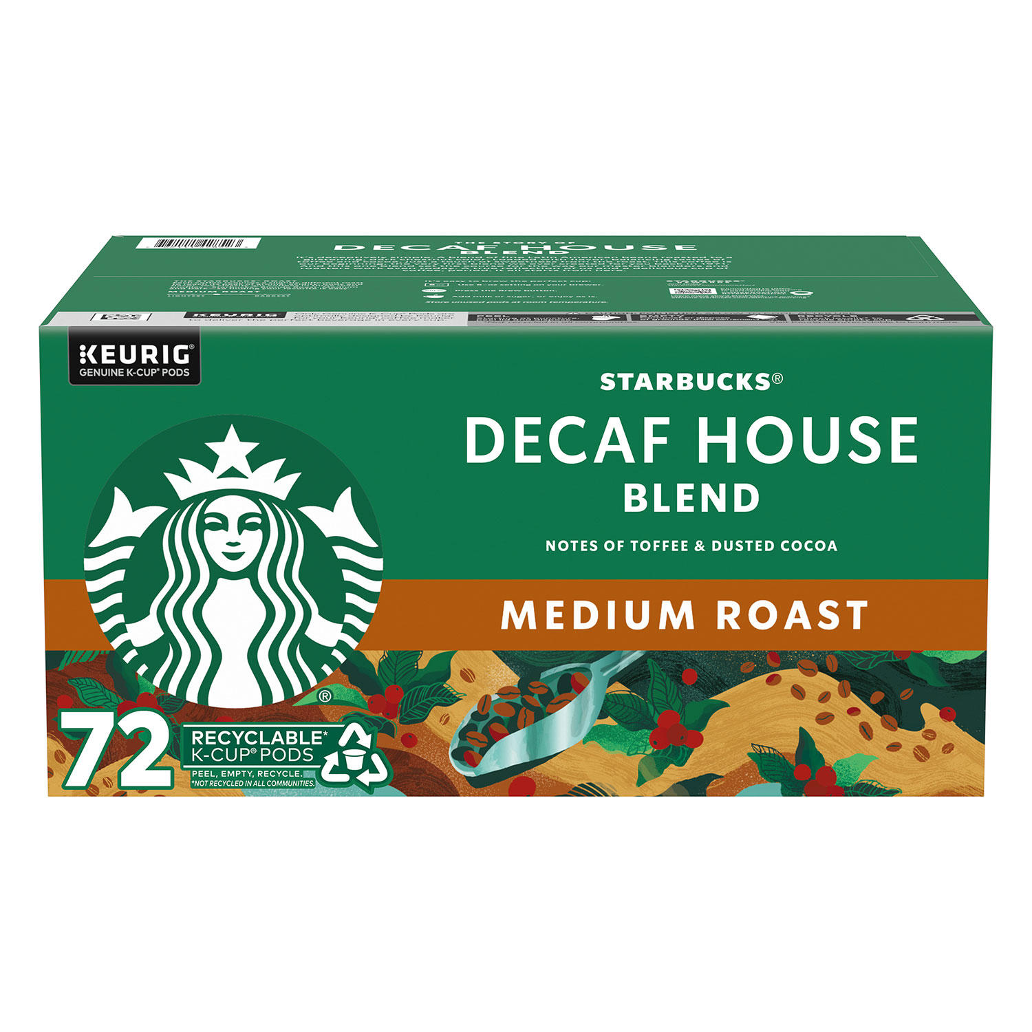 Starbucks Decaf Medium Roast K-Cups, House Blend (72 ct.)