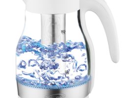 KT-1962W 1.7 ltr Cordless Glass Kettle with Infuser, White