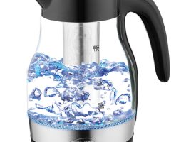 KT-1962BK 1.7 ltr Cordless Glass Kettle with Infuser, Black